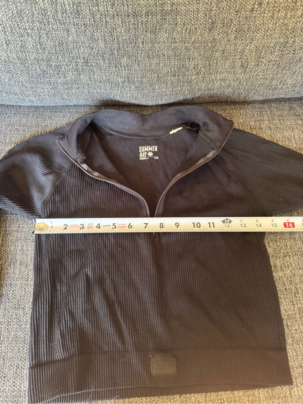 Black Ribbed Crop Pullover & Drawstring Pants Set - Picture 8 of 9